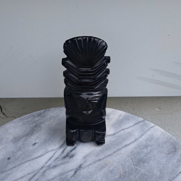 Vintage Mayan Statue Pair - Picture 3 of 11